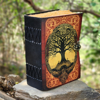 400 Page Grand Yggdrasil Imprimé Arbre de Vie Journal En Cuir Vintage Grimoire Livre Des Ombres Cahier Sorcellerie Wicca Cadeau