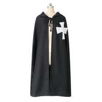 Tunique de Chevalier Templier sur mesure avec garnitures, Robe de Régalia, Écharpes traditionnelles à capuche surdimensionnées maçonniques