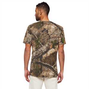 เสื้อยืดลายพราง Realtree สำหรับผู้ชายเสื้อคอกลมผ้าฝ้าย100% Ringspun | เสื้อยืดล่าสัตว์และกลางแจ้งแขนสั้น | เสื้อลายพรางระบายอากาศได้ - Product Image 2