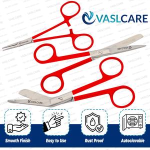 Juego de 3 tijeras de enfermería con fórceps hemostáticos, tijeras de enfermería premium y juego de abrazaderas, tijeras de vendaje quirúrgico de Vaslcare - Product Image 3