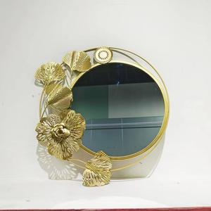 ห้องน้ำอะคริลิคสีดำและสีทองทันสมัยถาดสี่เหลี่ยมหรูหราหรูหราบ้านห้องนั่งเล่นศิลปะกรอบโลหะกระจกตกแต่งผนังโบราณ - Product Image 6