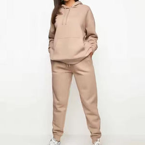 Conjunto de Sudadera con Capucha y Pantalones de Estilo Nuevo y Buena Calidad, Trajes Deportivos con Logotipo Personalizado, Traje Deportivo de Algodón Cómodo Preencogido PARA MUJER - Product Image 1
