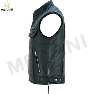 Gilet sans manches en cuir de qualité supérieure pour motocycliste, moto, motocross, motards - Product Image 5