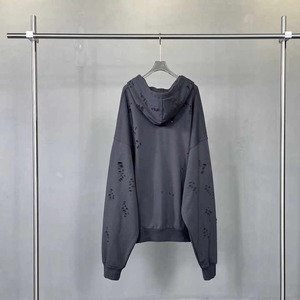 Streetwear personnalisé Fabrication Sweat à capuche zippé de qualité supérieure Design vieilli Sweat à capuche lourd Streetwear Fabricant de vêtements - Product Image 3