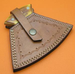 Cortador de Pizza personalizable Ulu de Alaska profesional de hueso flameado de acero de Damasco de alta calidad ecológico hecho a mano, herramientas de cocina - Product Image 4