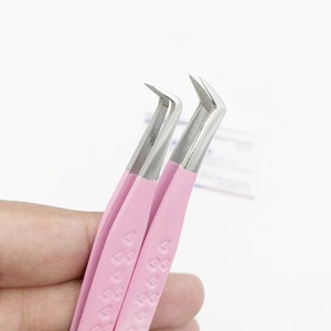 Professionnel Ombre Couleur Enduit Russe Volume Cils Pince À Épiler En Acier Inoxydable Coeur Forme Poignée Fibre Pointe En Acier En Gros - Product Image 1