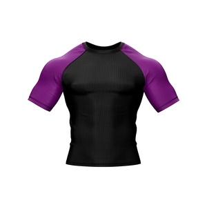 Fabricant de Rash Guard bicolore Chemise de compression à manches violettes Custom MMA Fight Wear Gym Training Rash Guard - Product Image 5