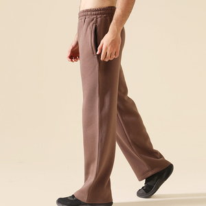 New Wholesale Men's Casual Mid Waist Loose Straight Breathable Eco-Friendly Zipper Fly Solid Color <b>Linen</b> Trousers Plus - Product Image 5