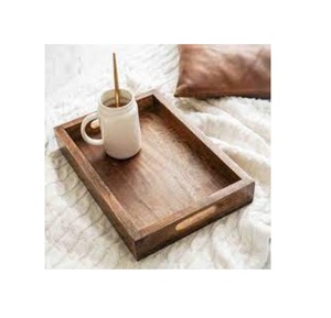 Plateau de service alimentaire en bois simple et élégant en bois massif pour fournisseurs d'hôtels - Product Image 2