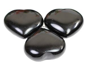 Corazón de obsidiana negra, venta al por mayor, piedra preciosa de cristal natural, curación, obsidiana negra, corazón hinchado para decoración y regalo - Product Image 1