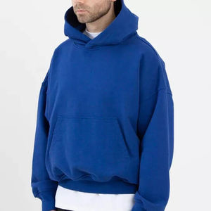 Sweats à capuche surdimensionnés unisexe en coton épais uni et épais Logo personnalisé grande taille Boxy Fit Sweats à capuche surdimensionnés - Product Image 1