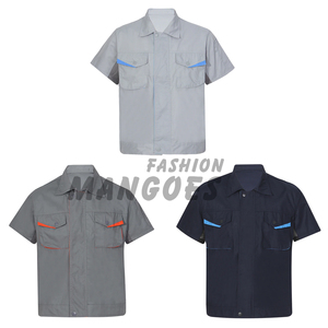 Uniforme de mécanicien automobile pour adultes, unisexe, couleur et logo personnalisés, polyester, coton, nylon, manches courtes, col rabattu, travail embossé - Product Image 2