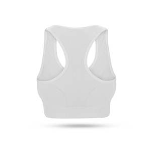Everyday Ribbed High Support <b>Racerback</b> Yoga Sports <b>Bra</b>-White Lightweight Breathable Padded Plus Size Women's Workout Fitness - Product Image 2