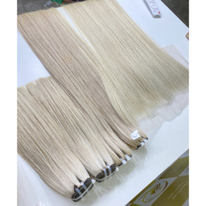High Quality Light white bundle <b>Toupees</b> Vietnamese Cuticle Aligned Light Color SIngle Donor Weft Bundles HD Lace factory price - Product Image 6