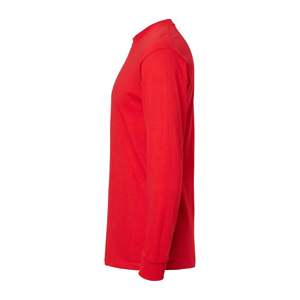 Camisa casual roja de manga larga para hombre, talla XL, invierno 4820, 100% algodón, tejido de peso medio, sin cuello, anti-pilling, tejido suave - Product Image 3