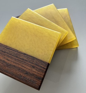 <b>Top</b> Quality <b>Resin</b> Decorative Solid Wood Tea coaster <b>Resin</b> Insulation Pad Custom Coasters Home and Kitchen - Product Image 2