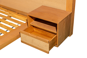 Tessa King Midcentury Cama de madera maciza moderna Diseño de color roble natural - Product Image 4