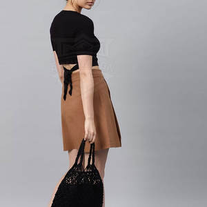 เสื้อครอปคอตตอนดีไซน์ตามสั่งสำหรับผู้หญิงใส่สบายระบายอากาศได้ดีสไตล์ลำลองสำหรับใช้งานกลางแจ้งสีทึบสำหรับฤดูร้อน - Product Image 5