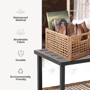 Square woven rattan <b>basket</b> Handmade <b>Storage</b> <b>Basket</b> Wholesale eco-friendly Made in Viet Nam - Product Image 5