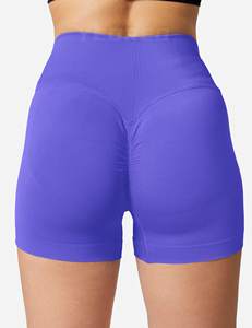 กางเกงโยคะขาสั้นไร้ตะเข็บเอวสูงสำหรับผู้หญิงเลกกิ้งออกกำลังกายชุดออกกำลังกายเล่นกีฬารีไซเคิลผลิตจากสแปนเด็กซ์/ ไนลอน - Product Image 2