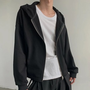 Automne mode coréenne Zip sweats à capuche hommes à manches longues Y2K Vintage sweats à capuche basique haut court lâche Streetwear à capuche veste - Product Image 4