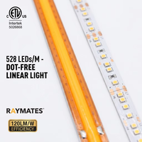 UL ETL Free Cut Cob Strip 528LEDs/m Flex Led Strip Light DC24V 8mm Cuttable Led Light Strip 6000K Soft 13W ETL pour DIY LIGHTS