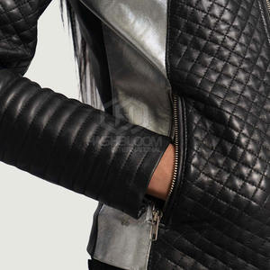 Veste en cuir PU grande taille pour femmes, teinte unie, respirante, légère, en tissu tricoté, de haute qualité, vente en gros - Product Image 6