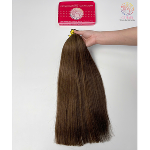 Haute qualité en vrac 100 grammes 20 pouces Double dessiné Texture droite naturelle 100% cheveux vierges vietnamiens Cyhairvn - Product Image 2