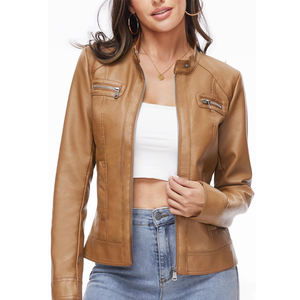 Premium Quality OEM Service Women Leather <b>Jacket</b> 2025 New Latest Design Fashion Women's Leather <b>Jackets</b> - Product Image 1