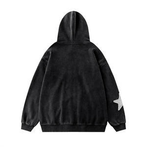 Utilisation en extérieur Fashion Wear Détresse Broderie Hoodies Coton mélangé Hommes Détresse Broderie Hoodies - Product Image 2