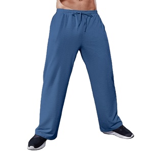 Pantalon de survêtement unisexe personnalisé 100 % coton, taille mi-haute, coupe droite évasée à rayures, pour homme 2026 - Product Image 2