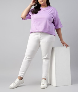 T-shirts surdimensionnés pour femmes de qualité supérieure respirants personnalisés grande taille décontracté 100% coton Street Wear pour la saison estivale - Product Image 2