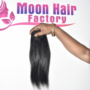 Giá Rẻ Chất Lượng Đẹp Sản Phẩm Tự Nhiên Tìm Kiếm Ấn Độ Tóc Con Người Thẳng Nhuộm Màu Đen Mềm Mượt Salon Bên Hoặc Sử Dụng Hàng Ngày Bằng Cách Xuất Khẩu - Product Image 2