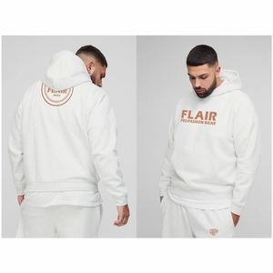 เสื้อฮู้ดสวมหัวผ้าฝ้ายอินทรีย์100% ของผู้ชายเสื้อแนวสตรีทผ้าหนาขนาดใหญ่ปักลูกปัดลายสีพื้น - Product Image 4