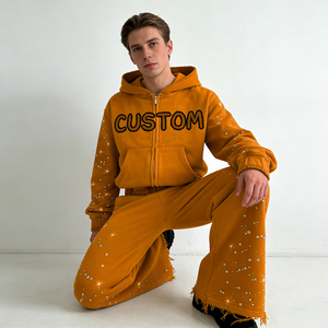 Survêtements pour hommes à la mode, dernières tendances, vente chaude, pour un usage décontracté, logo personnalisé en gros, survêtements à capuche pour hommes avec étiquettes privées - Product Image 2