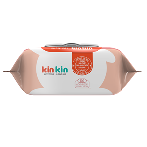 Lingettes humides pour bébé Kinkin, 100 pièces, tissu non tissé, eau purifiée, antibactériennes, prévention des éruptions cutanées, protection UV, hydratantes, à l'avoine - Product Image 1
