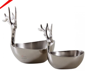 Bol de service en aluminium en métal de finition d'or de regard unique avec la conception d'oiseau pour le restaurant et le bar d'hôtel - Product Image 5