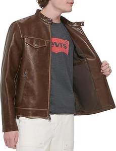 Chaqueta de cuero de moda de invierno para hombres más vendidos hecha a medida con tela teñida de nueva condición de alta calidad procesada - Product Image 5
