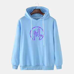 Sweat à capuche basique en molleton de coton mélangé pour l'hiver, streetwear de haute qualité, respirant, coupe-vent, léger, logo personnalisé pour homme - Product Image 2