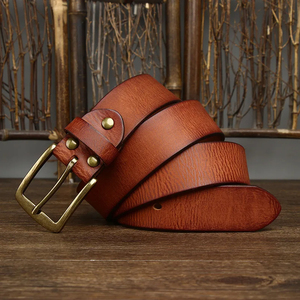 Ceinture en cuir de qualité supérieure pour hommes en cuir véritable boucle ardillon ceintures en cuir fantaisie de haute qualité - Product Image 4