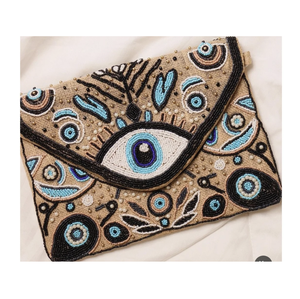 Sac de messager perlé artisanal pour femmes bohème pochette en toile pour soirée ou shopping Style indien Chic Boho Design - Product Image 2