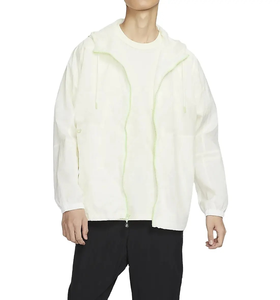 Wholesale Professional Street Wear Custom Logo <b>Lightweight</b> Polyester Canvas Hooded Windbreaker <b>Jacket</b> Long Zip Casual Winter - Product Image 2