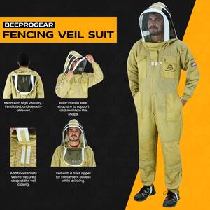 Costume d'apiculture personnalisé de luxe unisexe combinaison de travail à chaud couleur jaune OEM service respirant costume d'abeille pour hommes usine - Product Image 3