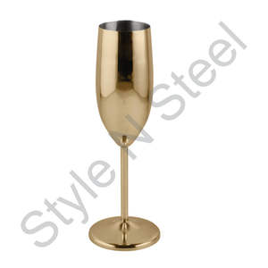 Ensemble de collection de verres à vin en acier inoxydable Premium Durable 3 pièces en acier inoxydable avec or et argent - Product Image 2