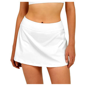 Custom Black Breathable Women Tennis Skirts With Short Inside Pockets Custom Made Club logo Low Quantity Best Quality - Product Image 3