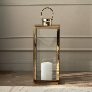 Classic Hot Selling Design <b>Gold</b> Stainless Steel Candle <b>Lantern</b> for Christmas or Ramadan Decorations Metal <b>Lanterns</b> - Product Image 4