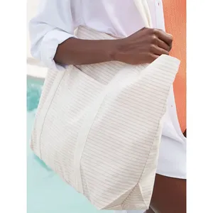 Borse Shopper in Cotone Organico a Righe, Prodotto Promozionale Sostenibile - Product Image 2