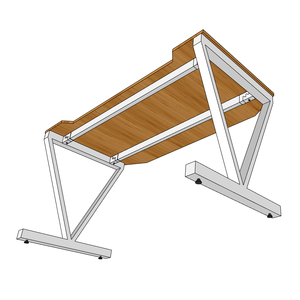 GBamboo GB38010-V-Shaped Leg Gaming <b>Desk</b> 70x140cm Wooden and Plastic Material MDF Melamine Surface <b>Extendable</b> Computer <b>Desk</b> - Product Image 4
