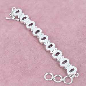 Pulsera de topacio blanco, pulsera de plata de ley 925, pulsera hecha a mano para mujer, joyería Bohemia, regalo nupcial, pulsera hecha a mano - Product Image 4