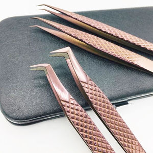 Pinzas para pestañas con volumen superventas al por mayor pinzas con punta de fibra embalaje personalizado pinzas para extensión de pestañas - Product Image 2